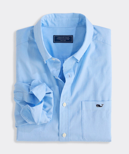 Vineyard Vines Shoreline Solid Perfect Wash Poplin Shirt