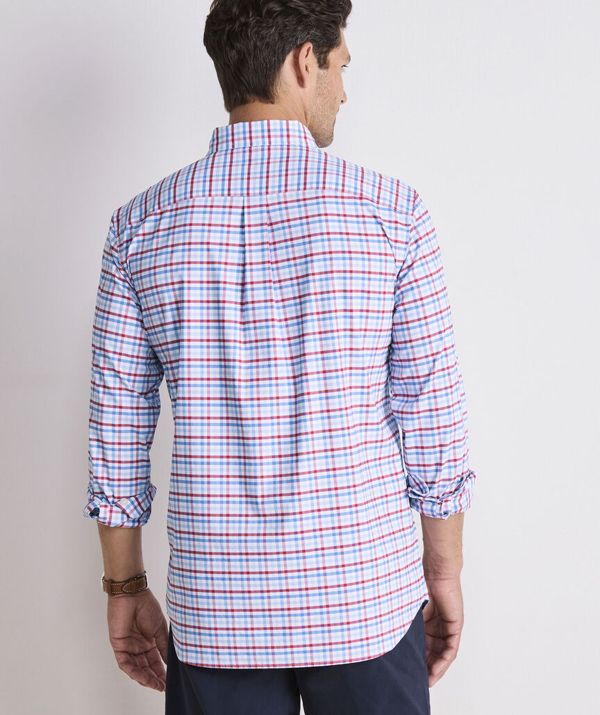 Vineyard Vines Road Town Tattersall Performance Cotton Shirt