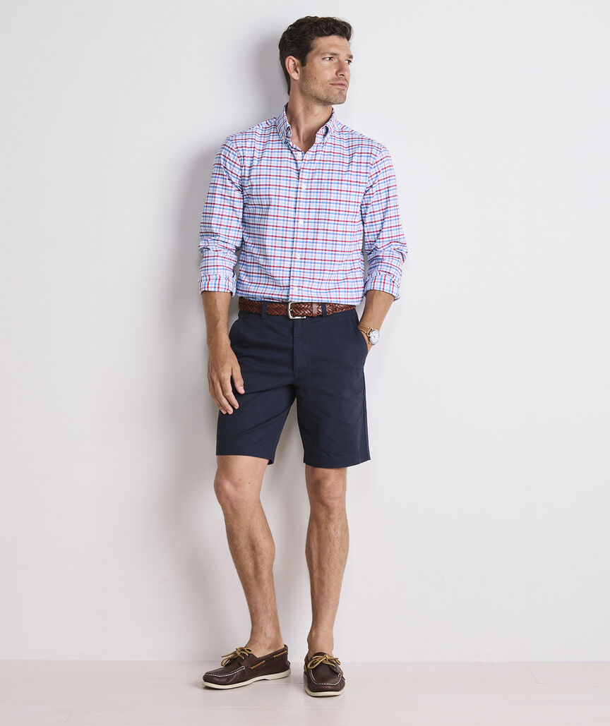 Vineyard Vines Road Town Tattersall Performance Cotton Shirt
