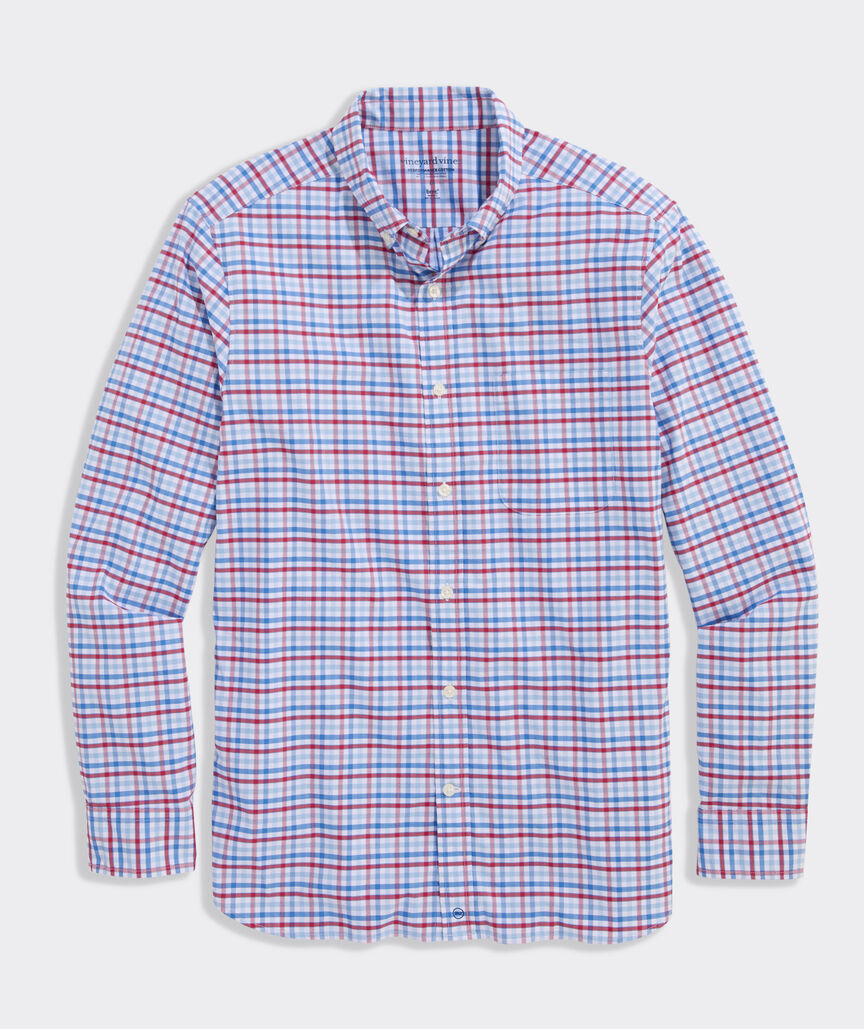 Vineyard Vines Road Town Tattersall Performance Cotton Shirt