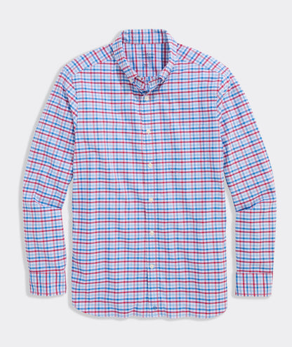 Vineyard Vines Road Town Tattersall Performance Cotton Shirt