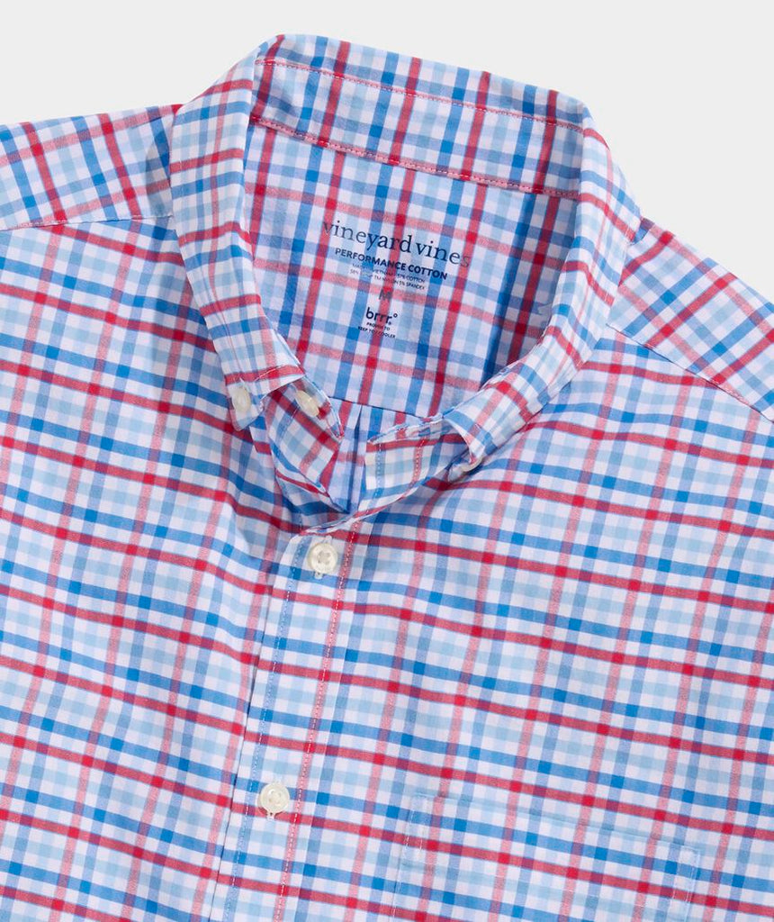 Vineyard Vines Road Town Tattersall Performance Cotton Shirt