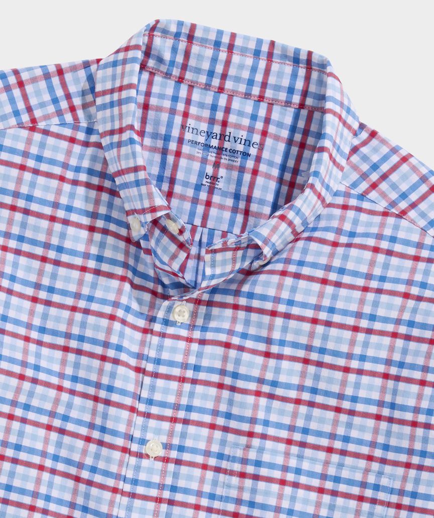 Vineyard Vines Road Town Tattersall Performance Cotton Shirt