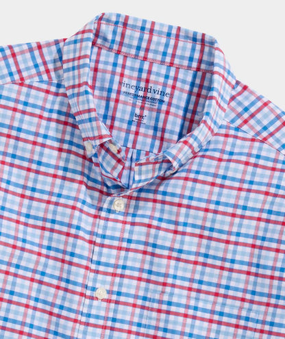 Vineyard Vines Road Town Tattersall Performance Cotton Shirt