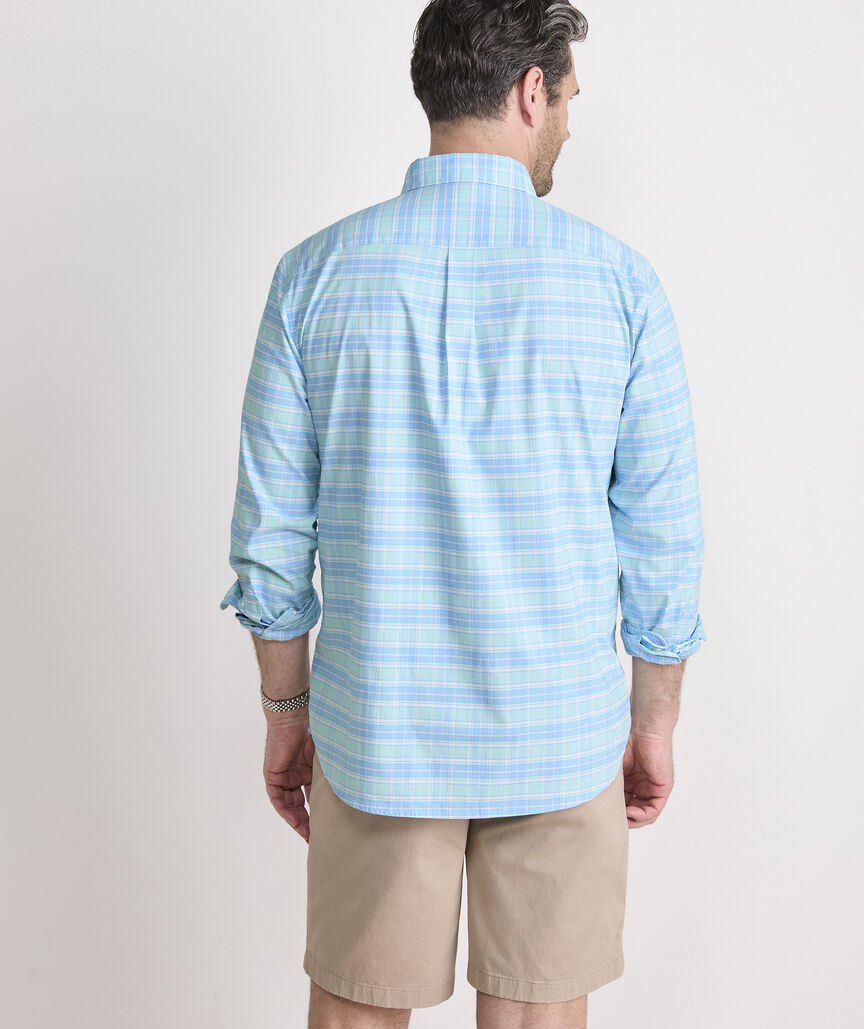 Vineyard Vines Plumeria Plaid Performance Cotton Shirt