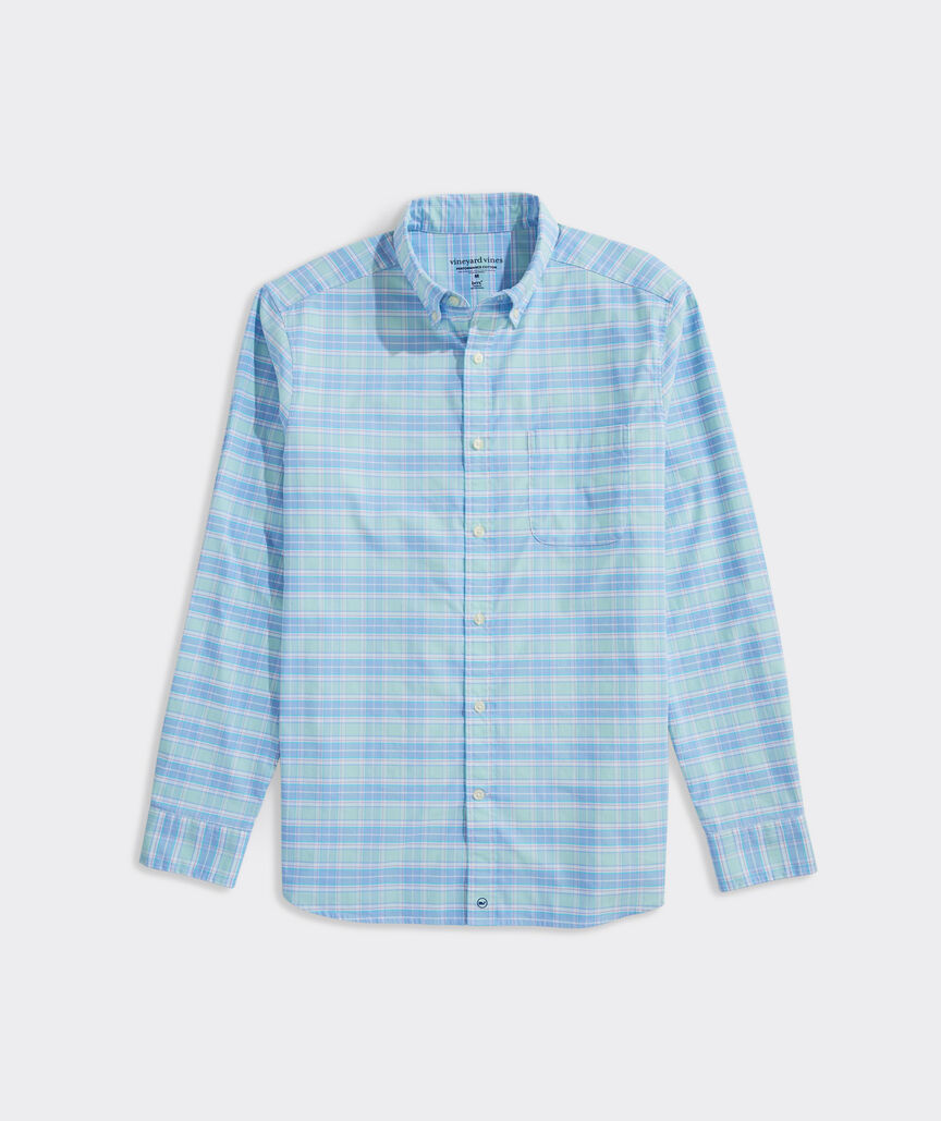 Vineyard Vines Plumeria Plaid Performance Cotton Shirt