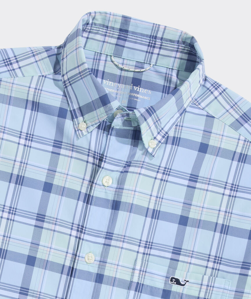 Vineyard Vines Leverick Plaid Featherweight Performance Short-Sleeve Shirt