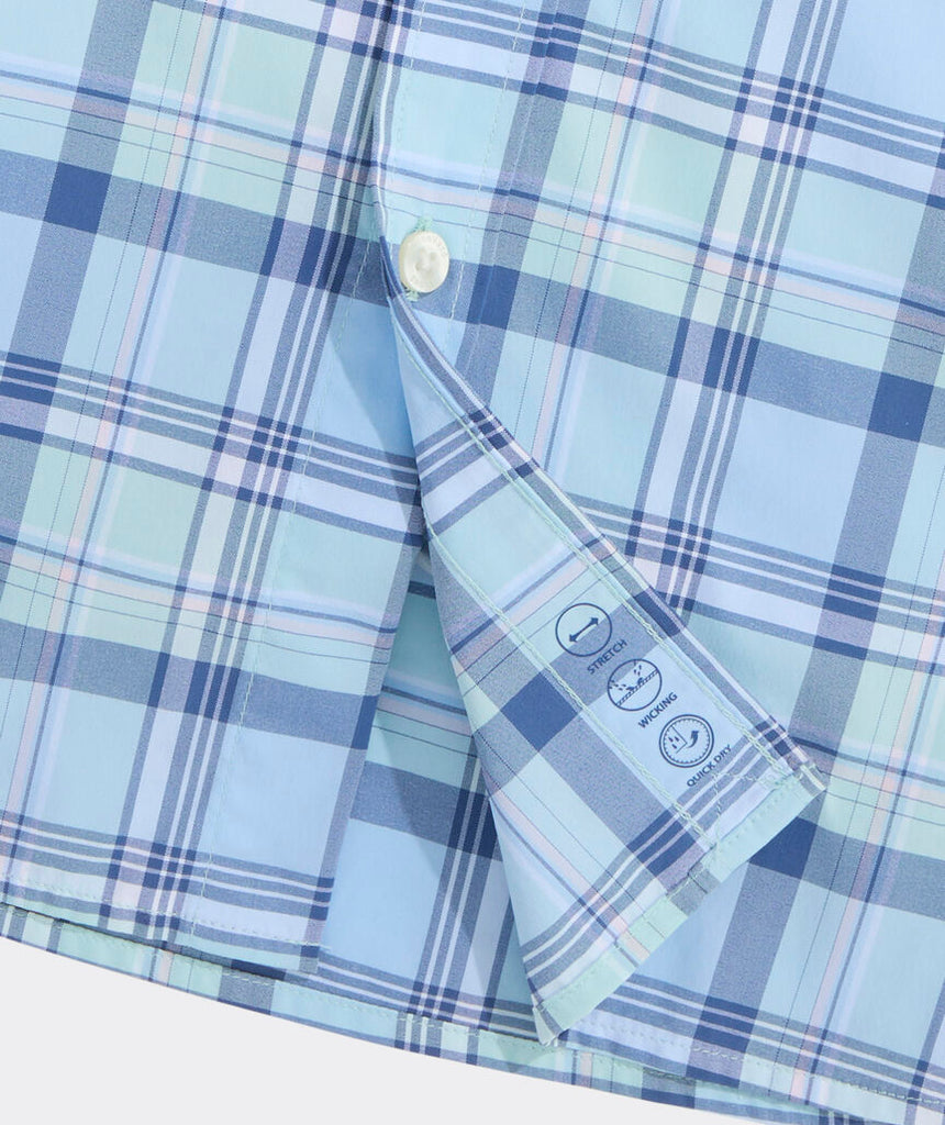 Vineyard Vines Leverick Plaid Featherweight Performance Short-Sleeve Shirt