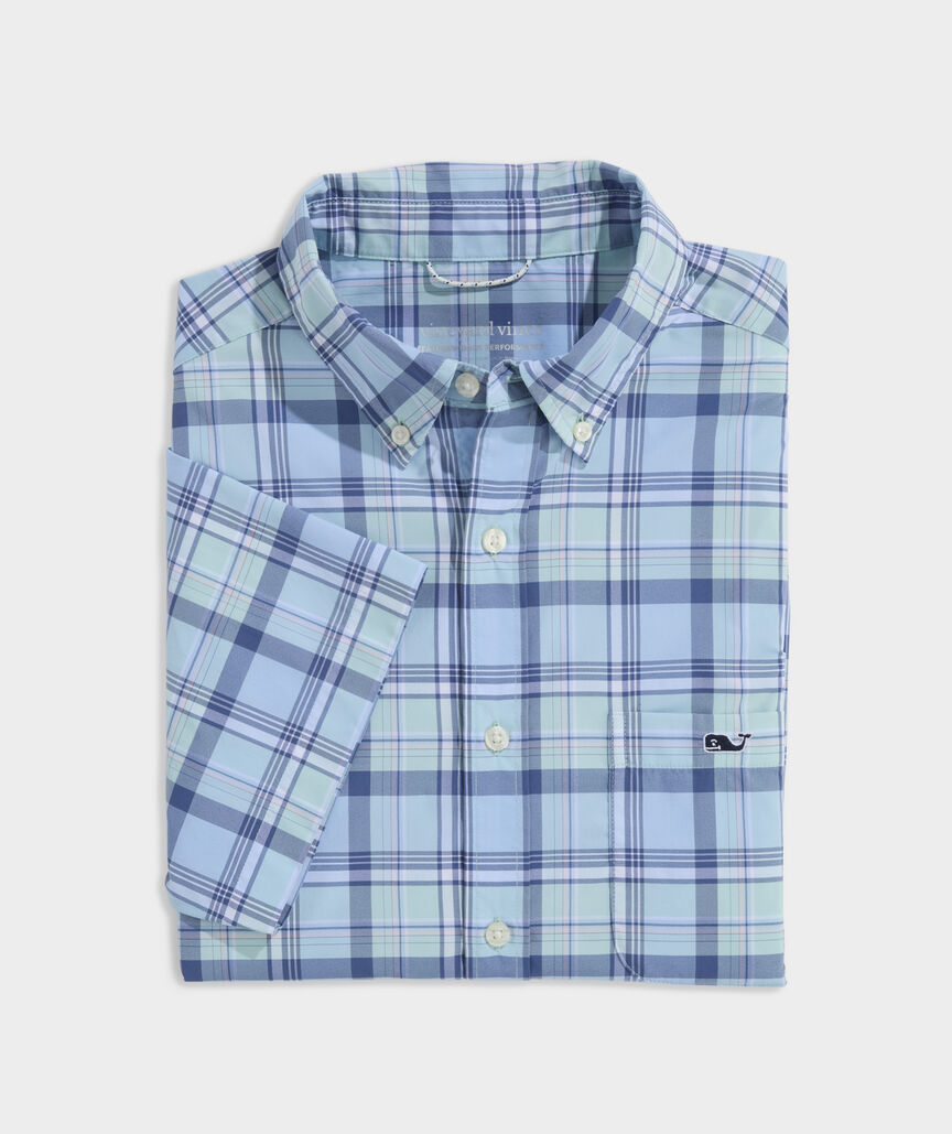 Vineyard Vines Leverick Plaid Featherweight Performance Short-Sleeve Shirt