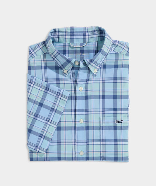 Vineyard Vines Leverick Plaid Featherweight Performance Short-Sleeve Shirt