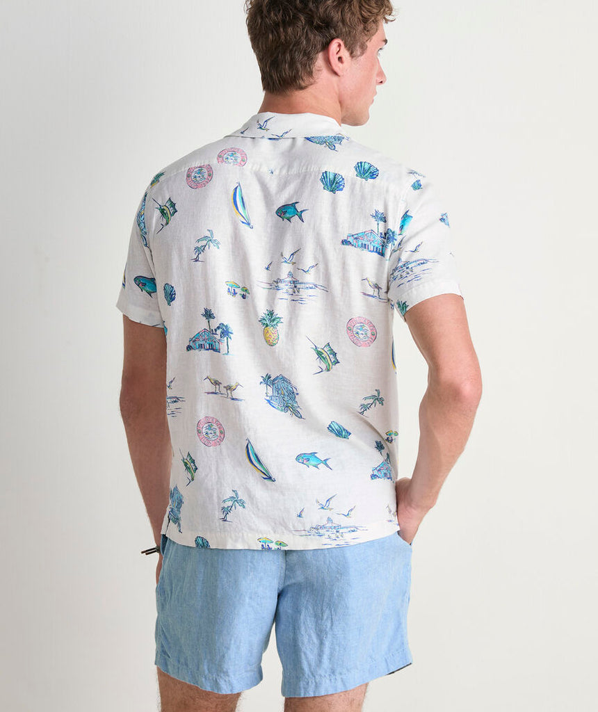 Vineyard Vines Gasparilla Icons Linen Blend Short-Sleeve Shirt