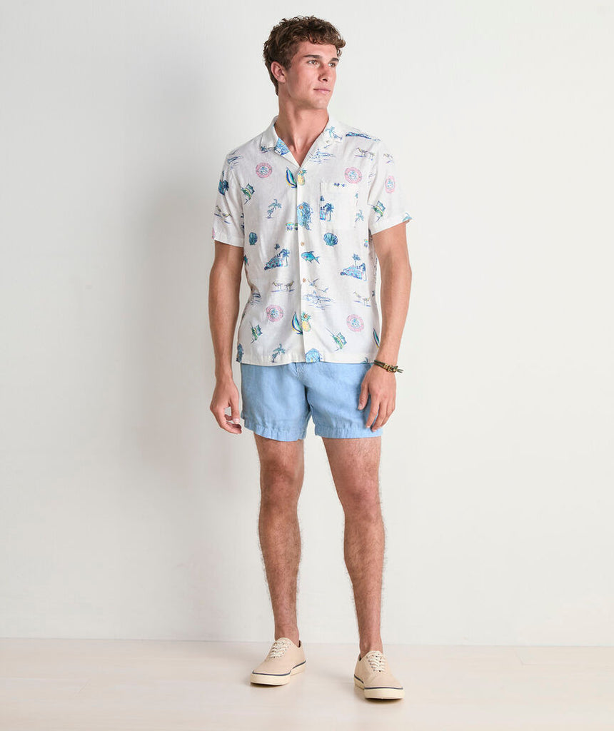 Vineyard Vines Gasparilla Icons Linen Blend Short-Sleeve Shirt