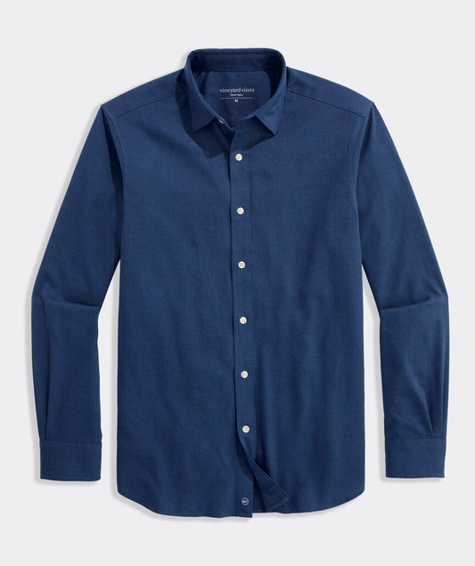 Vineyard Vines Huntington Heathered Solid Tech Twill Shirt