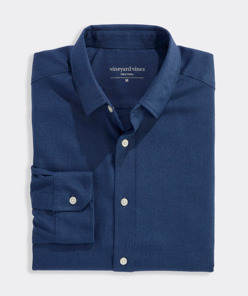 Vineyard Vines Huntington Heathered Solid Tech Twill Shirt