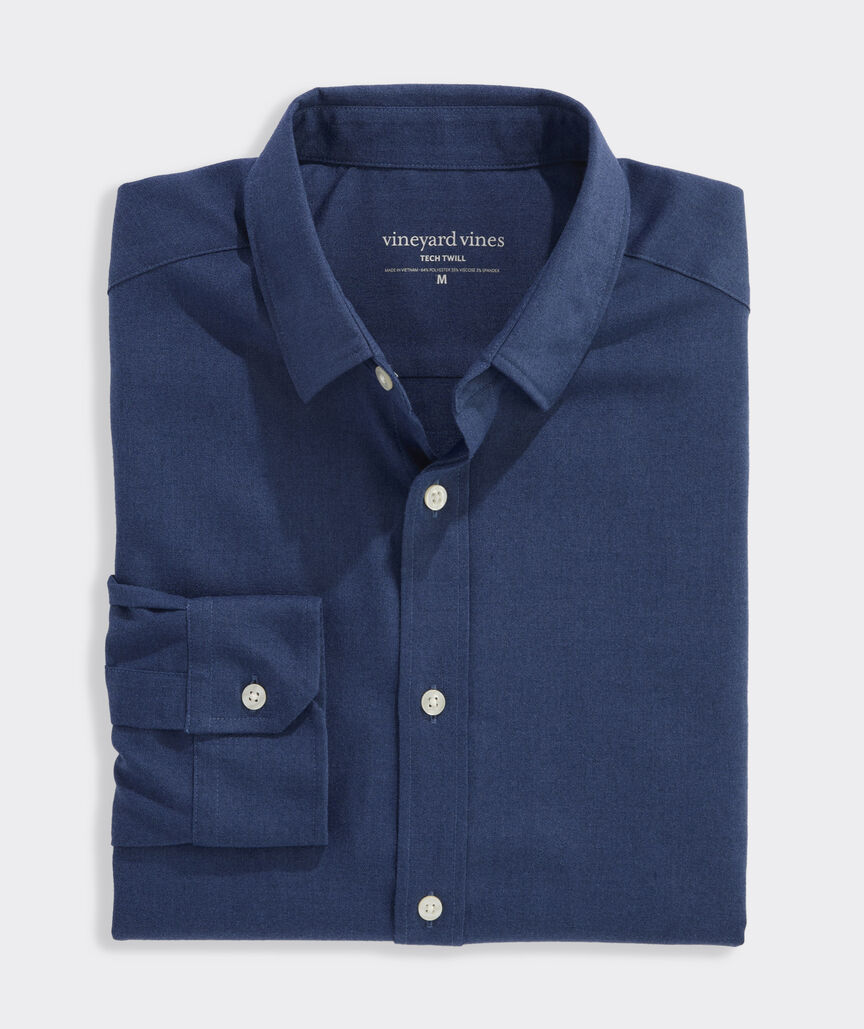Vineyard Vines Huntington Heathered Solid Tech Twill Shirt