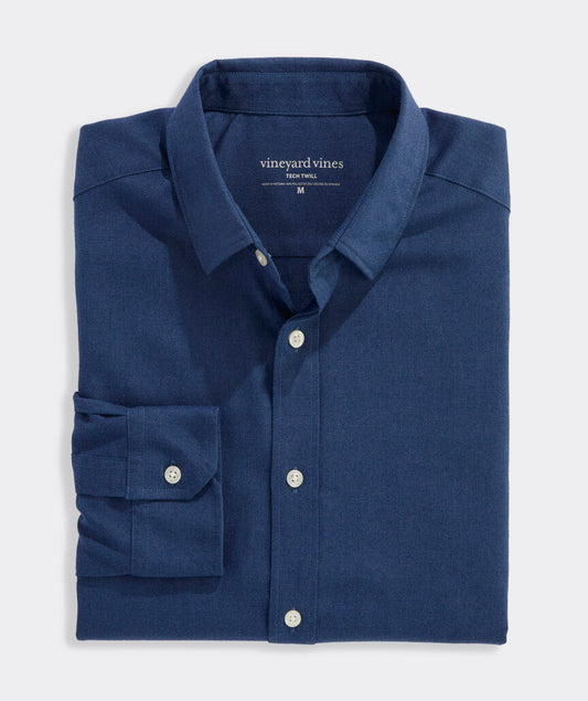 Vineyard Vines Huntington Heathered Solid Tech Twill Shirt