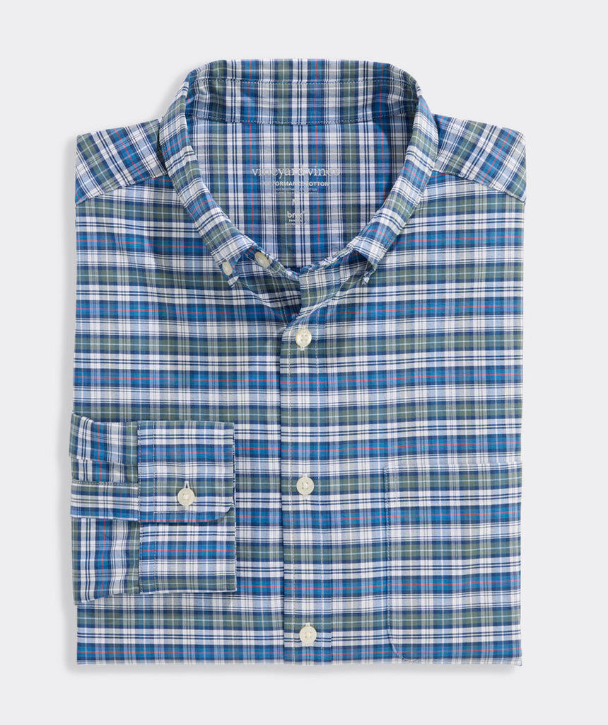 Vineyard Vines Faraway Plaid Performance Cotton Shirt