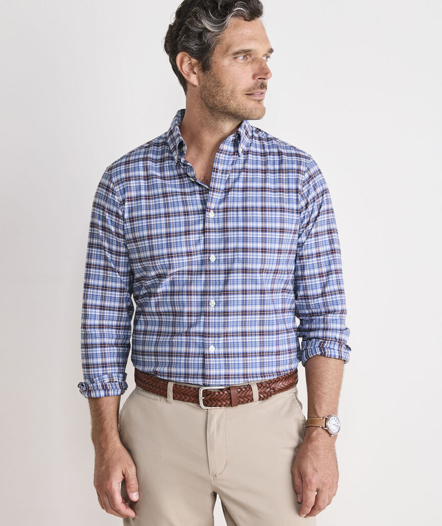 Vineyard Vines Faraway Plaid Performance Cotton Shirt