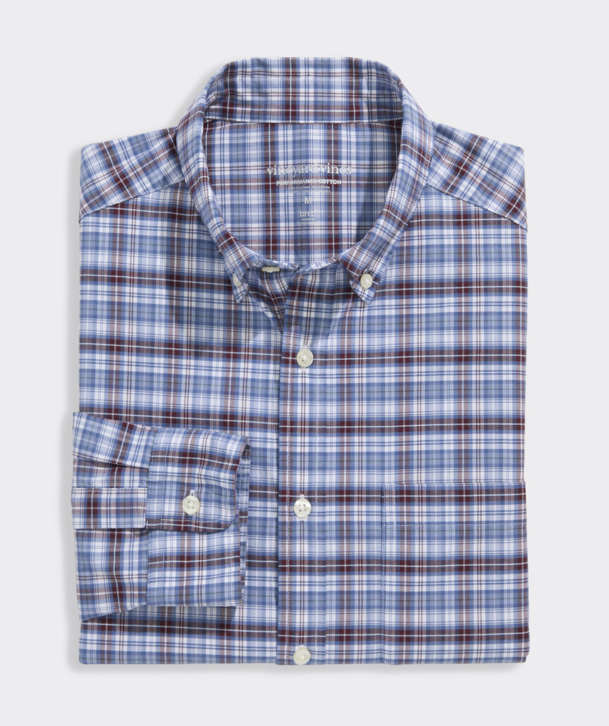 Vineyard Vines Faraway Plaid Performance Cotton Shirt