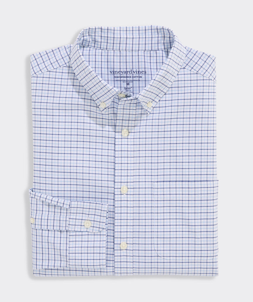 Vineyard Vines Wauwinet Tattersall Performance Cotton Shirt