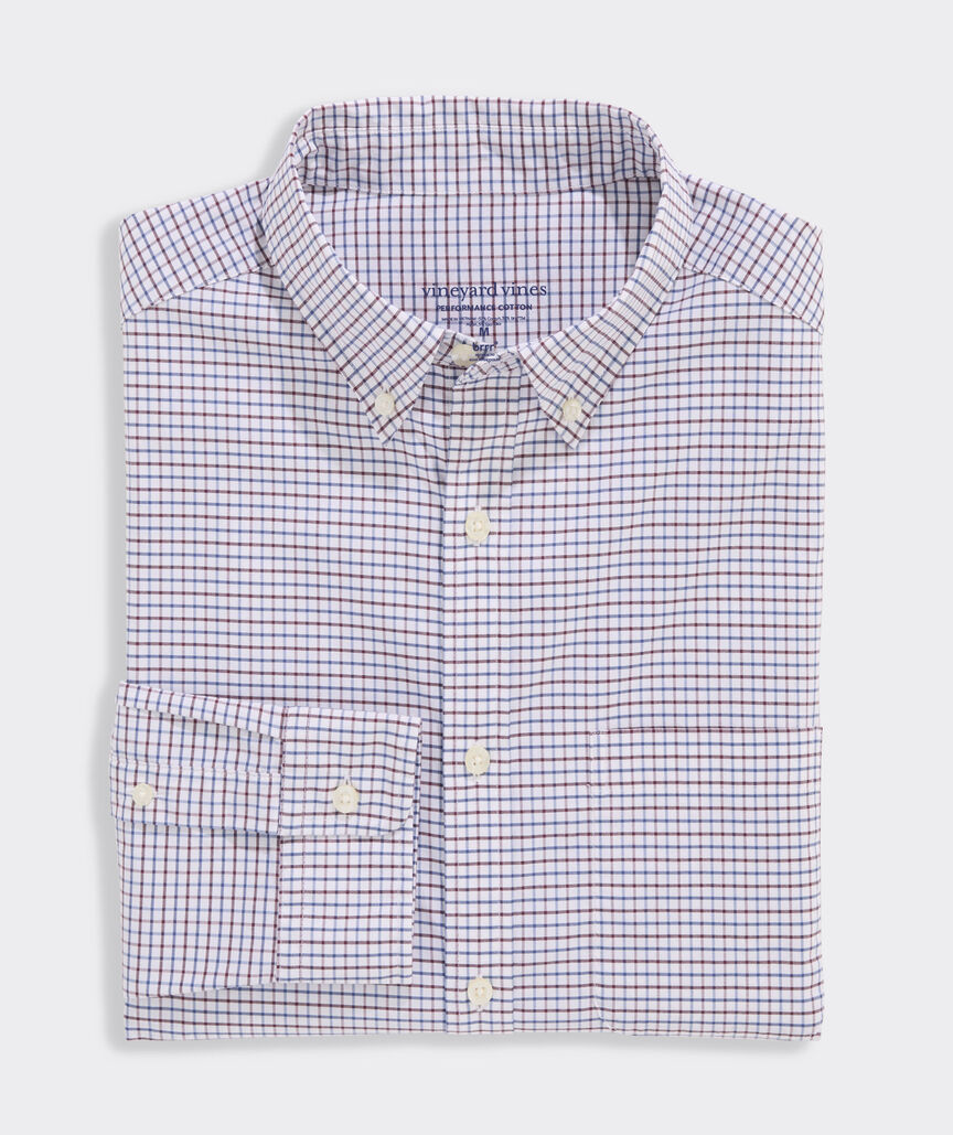 Vineyard Vines Wauwinet Tattersall Performance Cotton Shirt