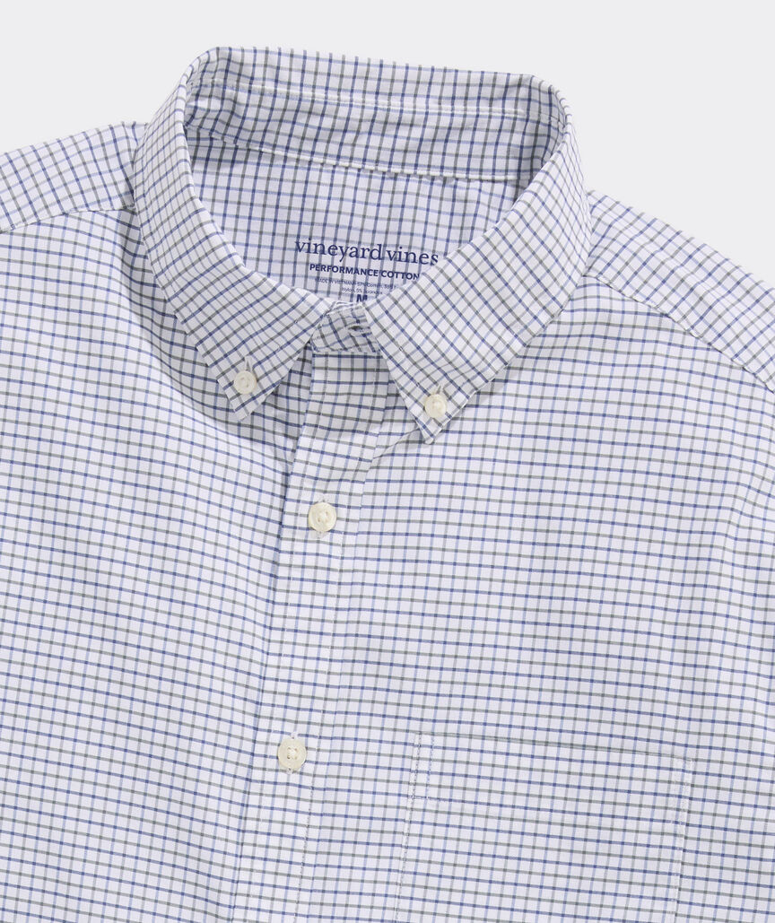Vineyard Vines Wauwinet Tattersall Performance Cotton Shirt
