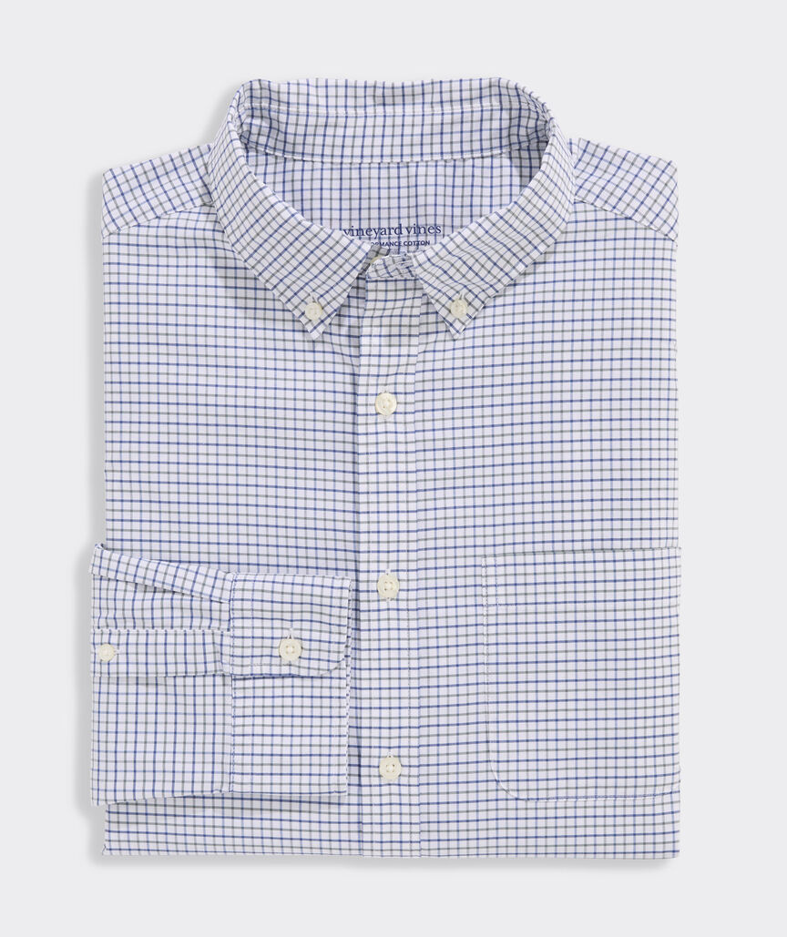 Vineyard Vines Wauwinet Tattersall Performance Cotton Shirt