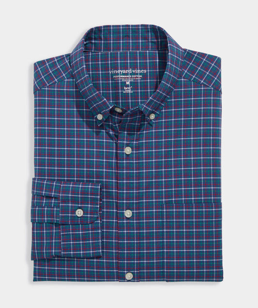 Vineyard Vines Performance Cotton Wauwinet Tattersall Shirt