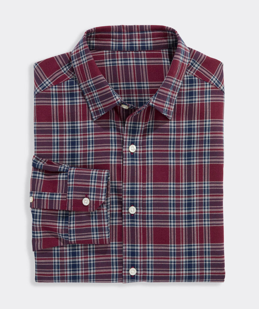 Vineyard Vines Performance Brushed Tech Twill Sherburne Plaid Shirt