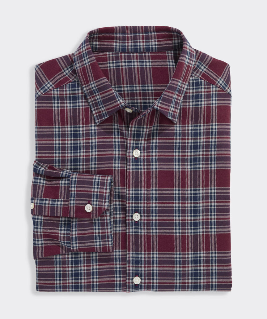 Vineyard Vines Performance Brushed Tech Twill Sherburne Plaid Shirt