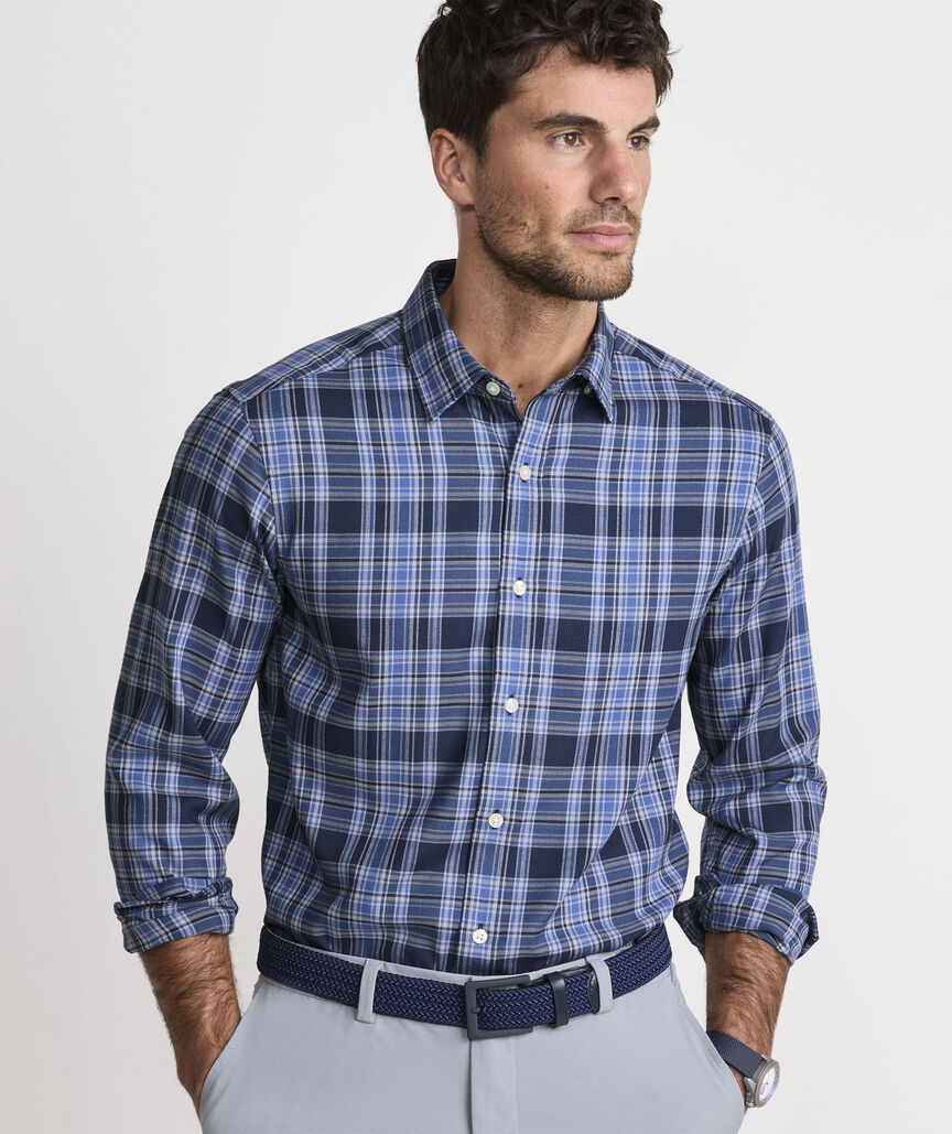 Vineyard Vines Performance Brushed Tech Twill Sherburne Plaid Shirt