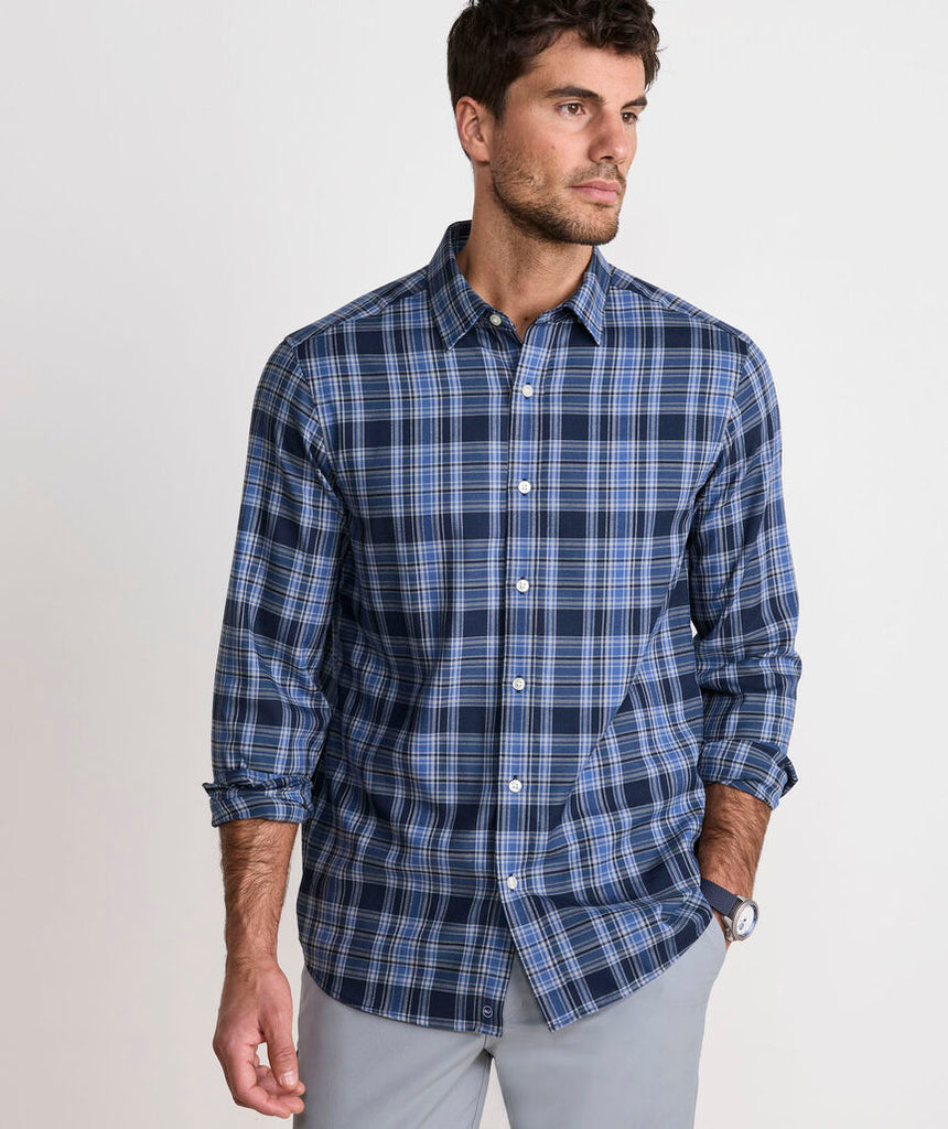 Vineyard Vines Performance Brushed Tech Twill Sherburne Plaid Shirt