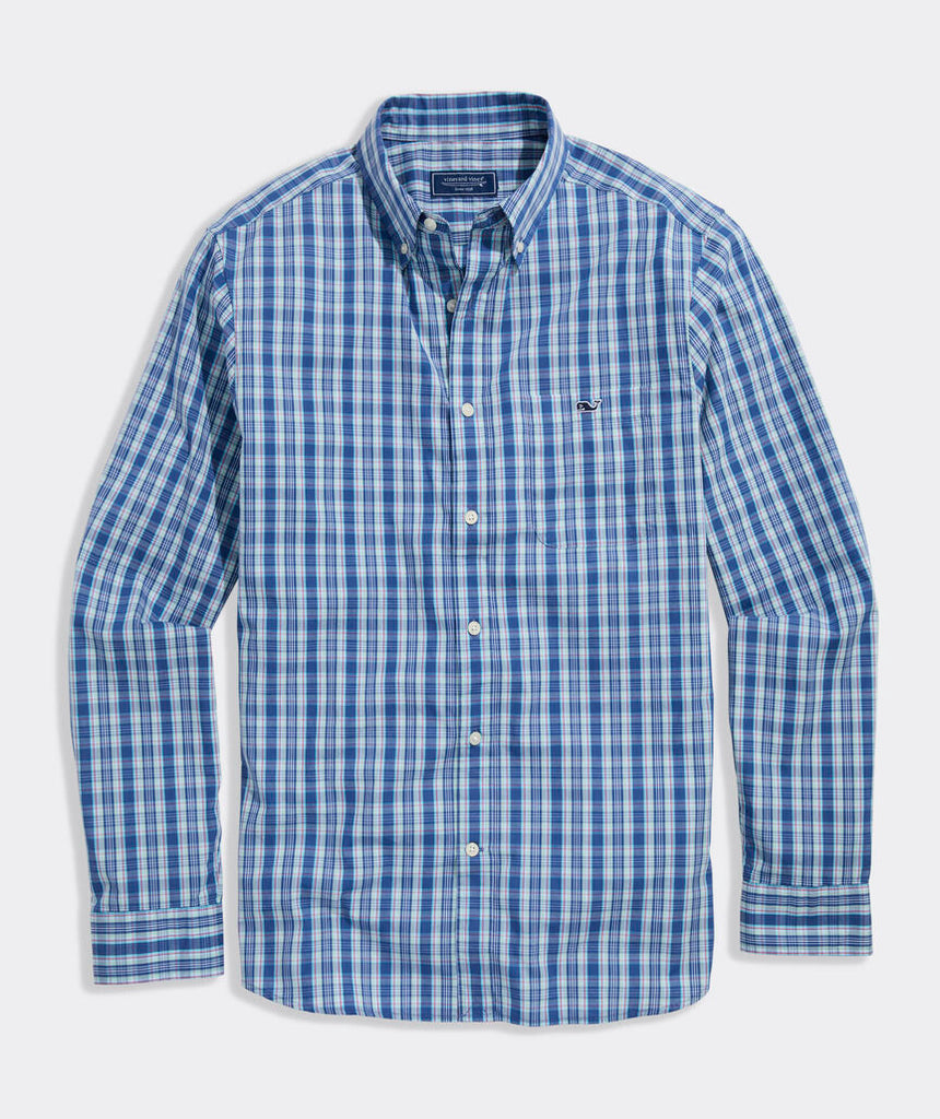 Vineyard Vines Wavecrest Plaid Perfect Wash Poplin Shirt