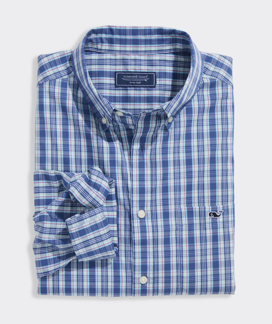Vineyard Vines Wavecrest Plaid Perfect Wash Poplin Shirt