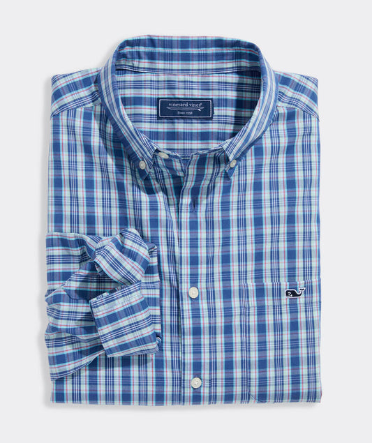 Vineyard Vines Wavecrest Plaid Perfect Wash Poplin Shirt