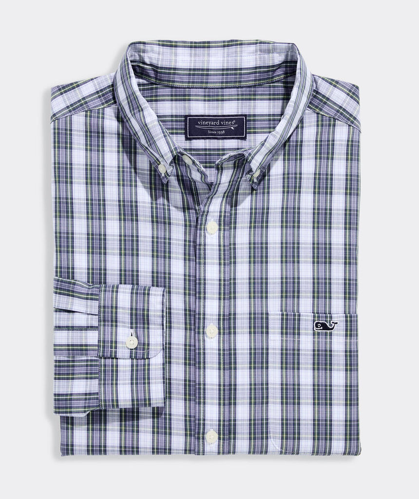 Vineyard Vines Swellstorm Plaid Perfect Wash Poplin Shirt