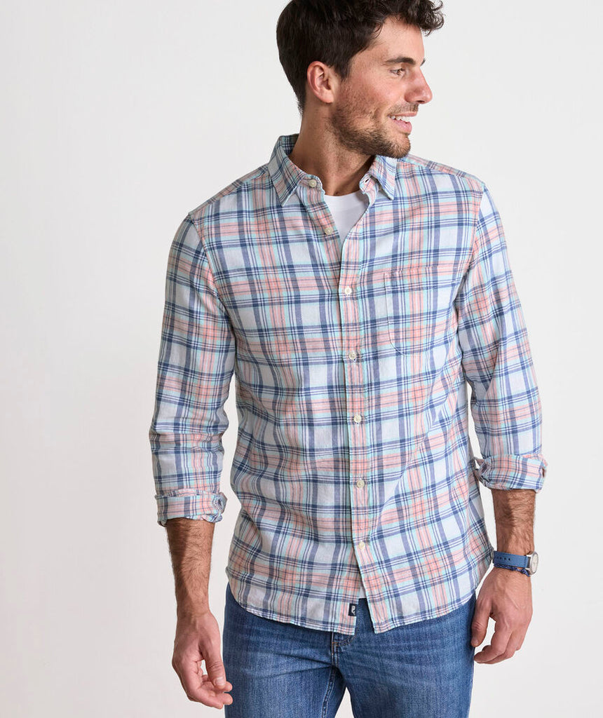 Vineyard Vines Folly Beach Plaid Island Cotton Shirt