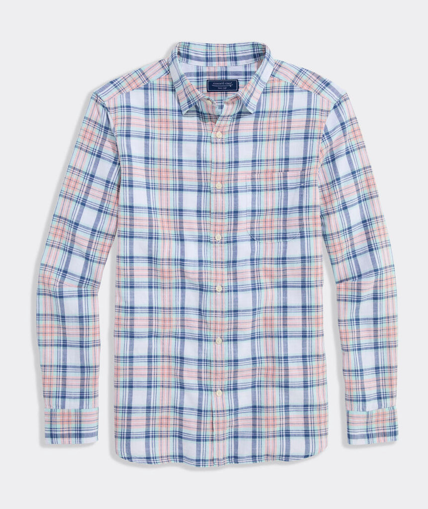 Vineyard Vines Folly Beach Plaid Island Cotton Shirt