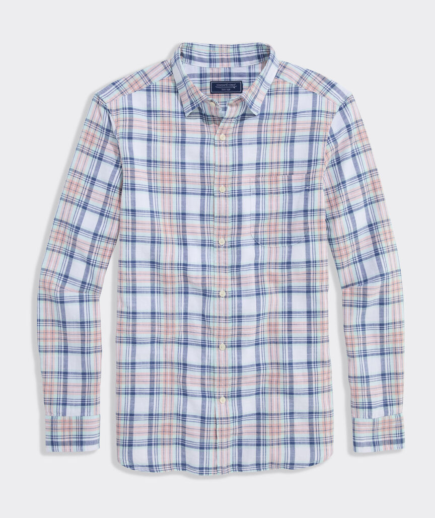 Vineyard Vines Folly Beach Plaid Island Cotton Shirt