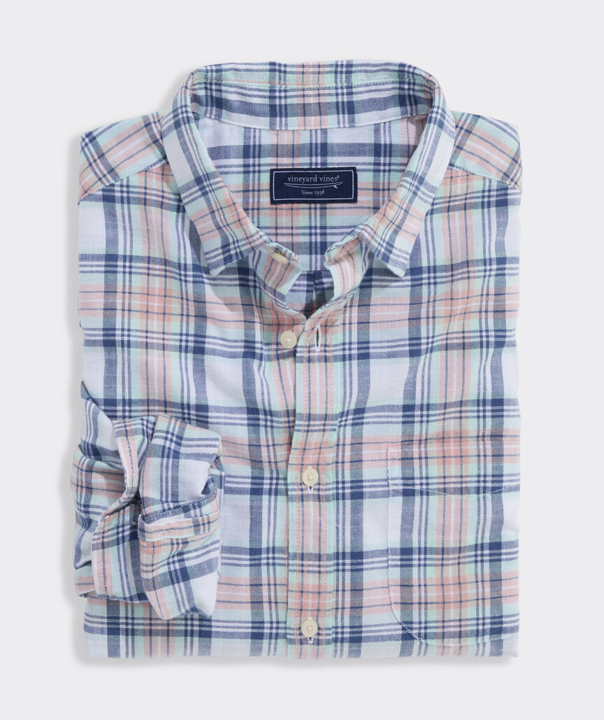 Vineyard Vines Folly Beach Plaid Island Cotton Shirt