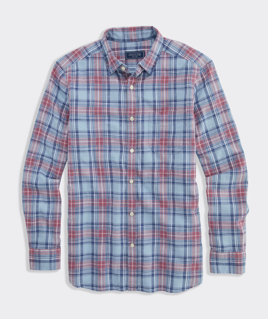 Vineyard Vines Folly Beach Plaid Island Cotton Shirt