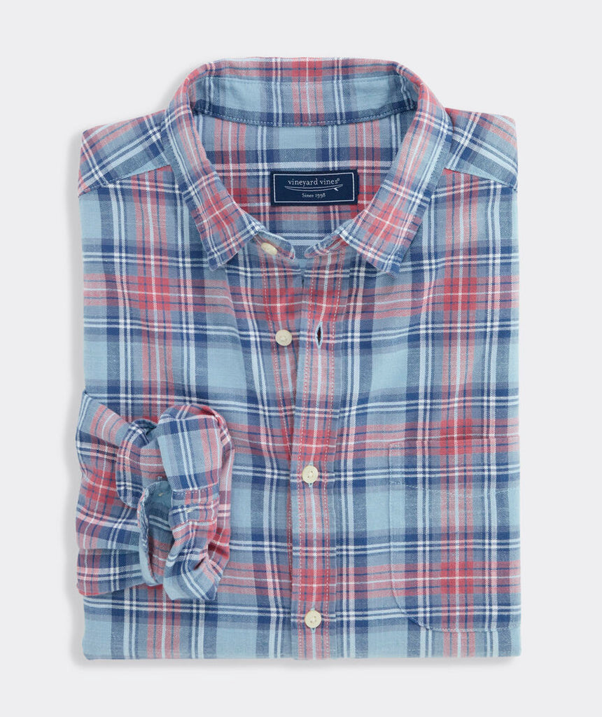 Vineyard Vines Folly Beach Plaid Island Cotton Shirt