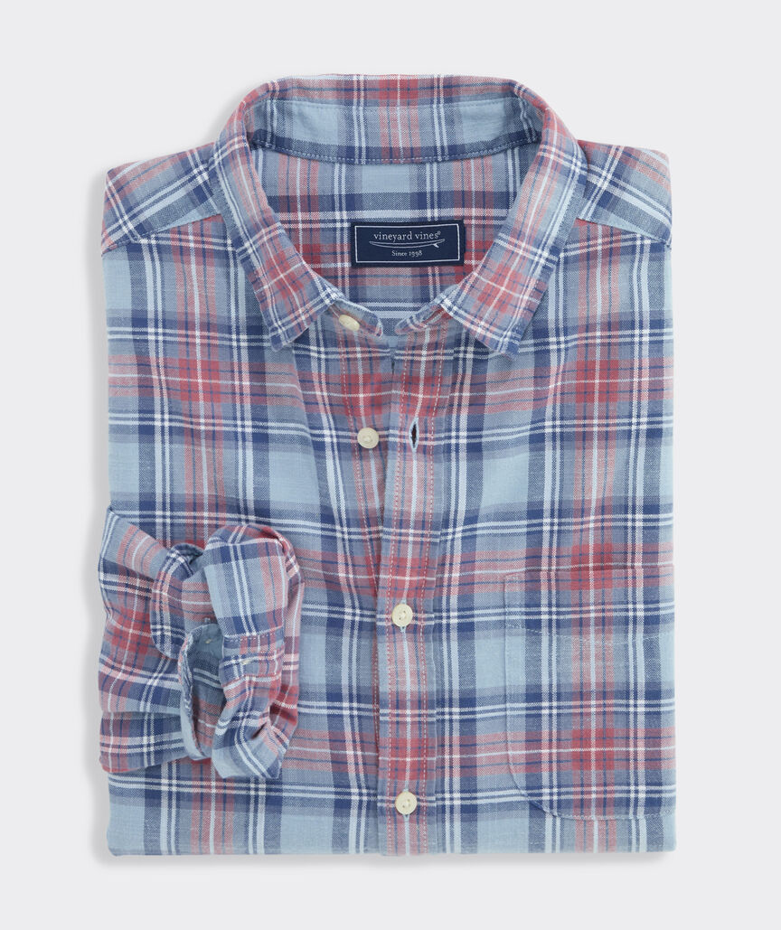 Vineyard Vines Folly Beach Plaid Island Cotton Shirt