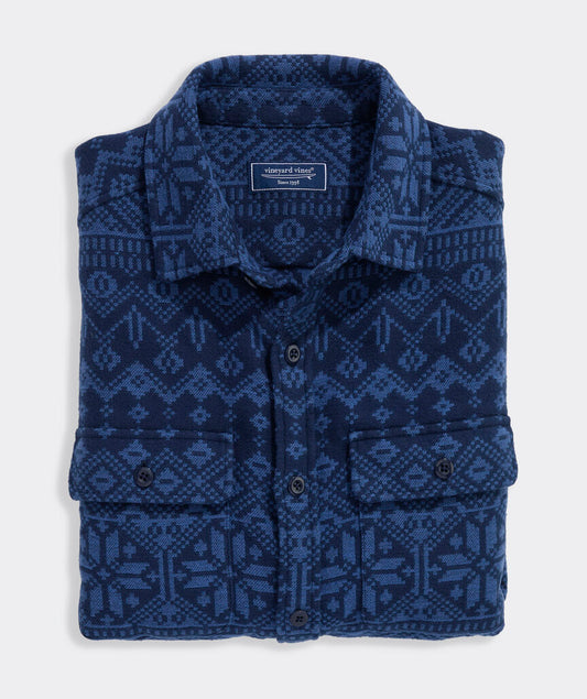 Vineyard Vines Snowflake Fair Isle Overshirt