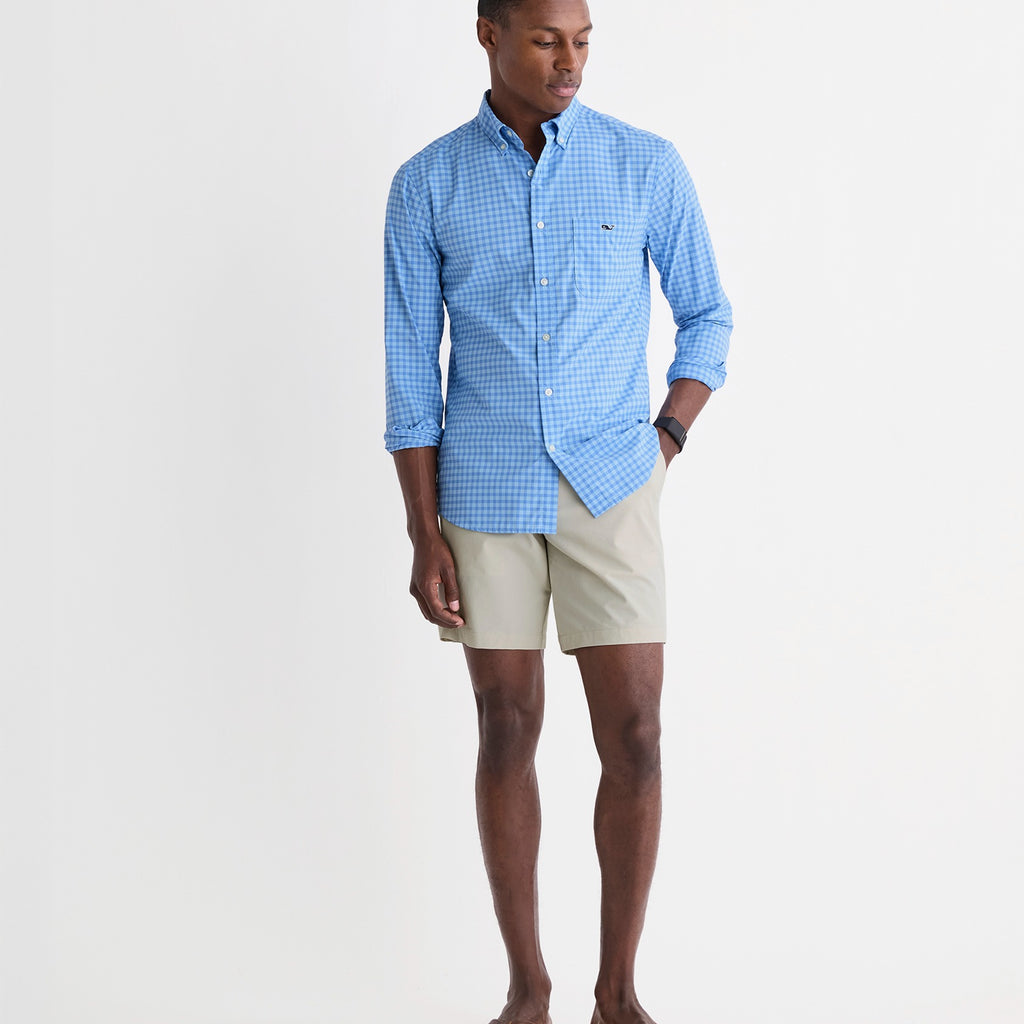 Vineyard Vines Performance Lemon Shark Gingham Featherweight Shirt