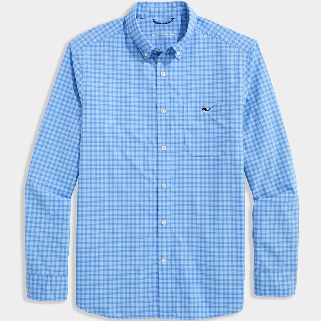 Vineyard Vines Performance Lemon Shark Gingham Featherweight Shirt