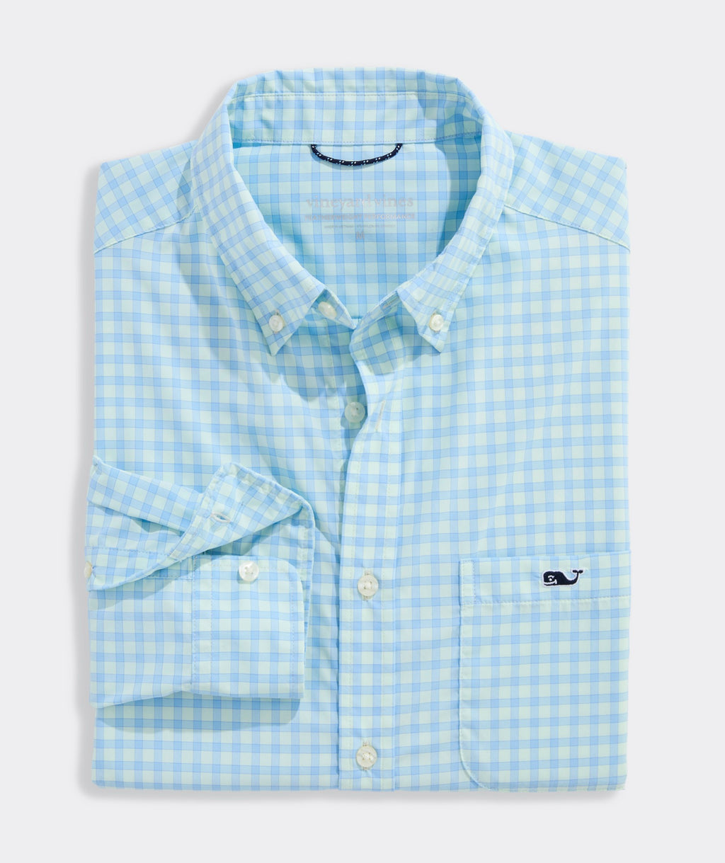 Vineyard Vines Performance Lemon Shark Gingham Featherweight Shirt