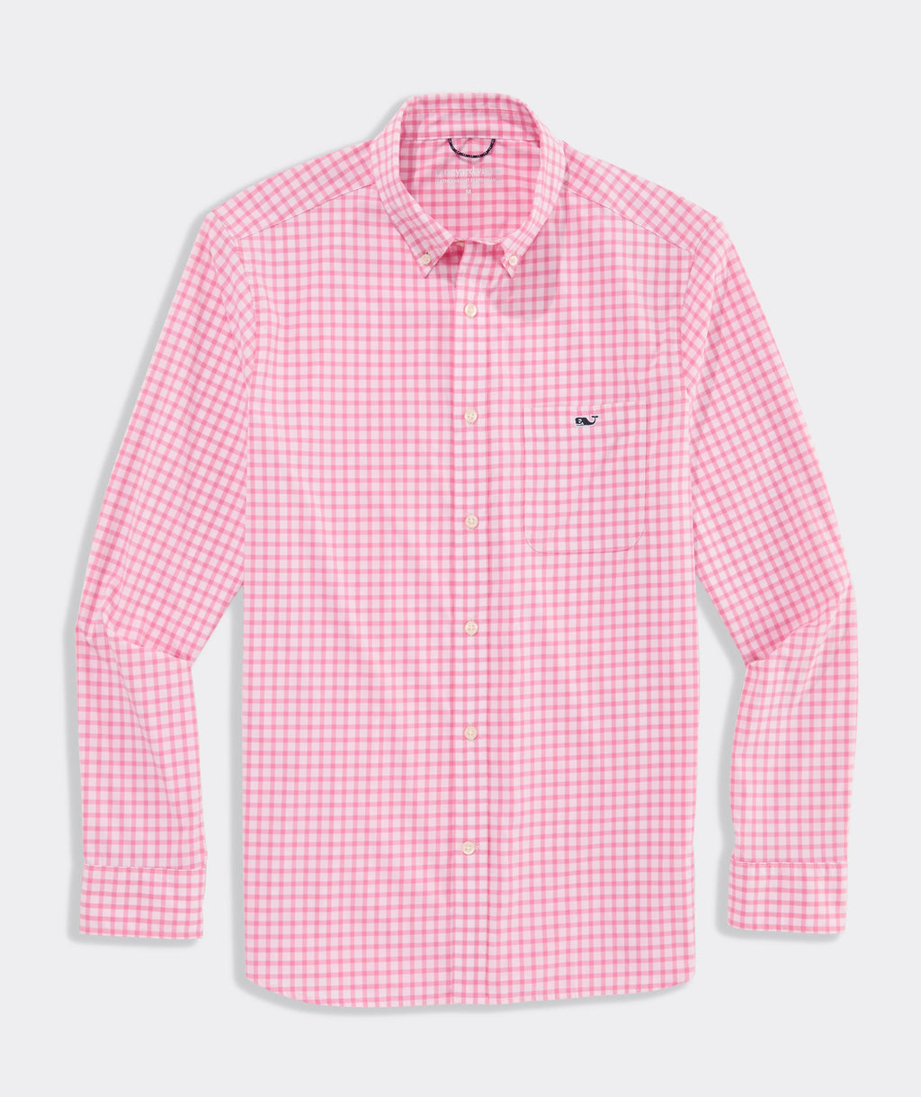 Vineyard Vines Performance Lemon Shark Gingham Featherweight Shirt
