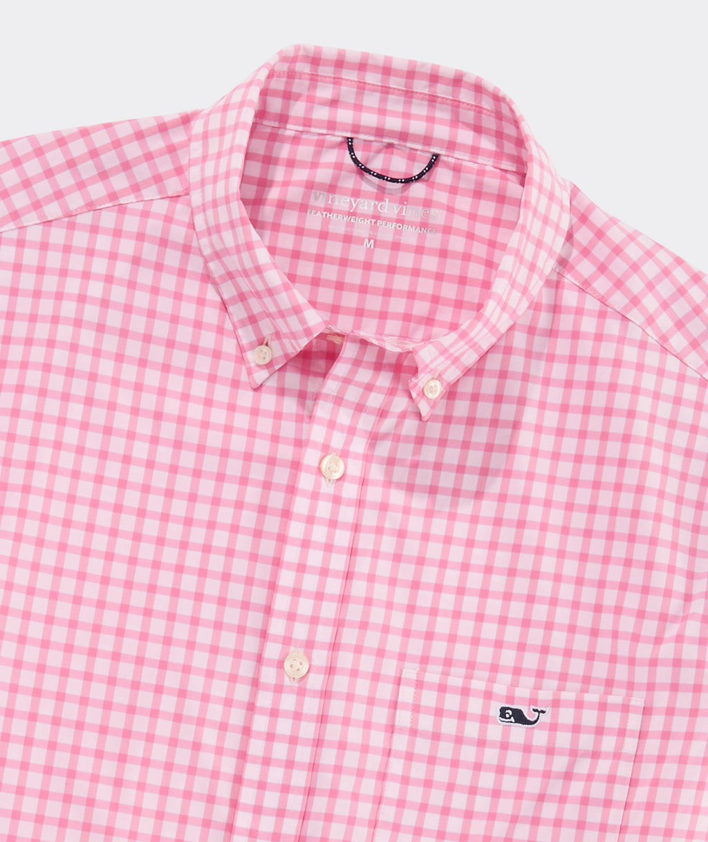 Vineyard Vines Performance Lemon Shark Gingham Featherweight Shirt