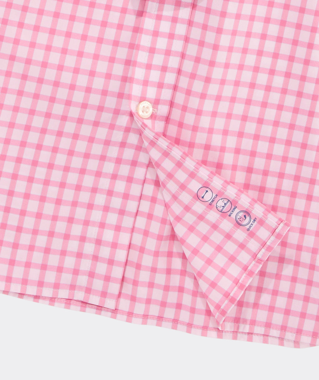 Vineyard Vines Performance Lemon Shark Gingham Featherweight Shirt